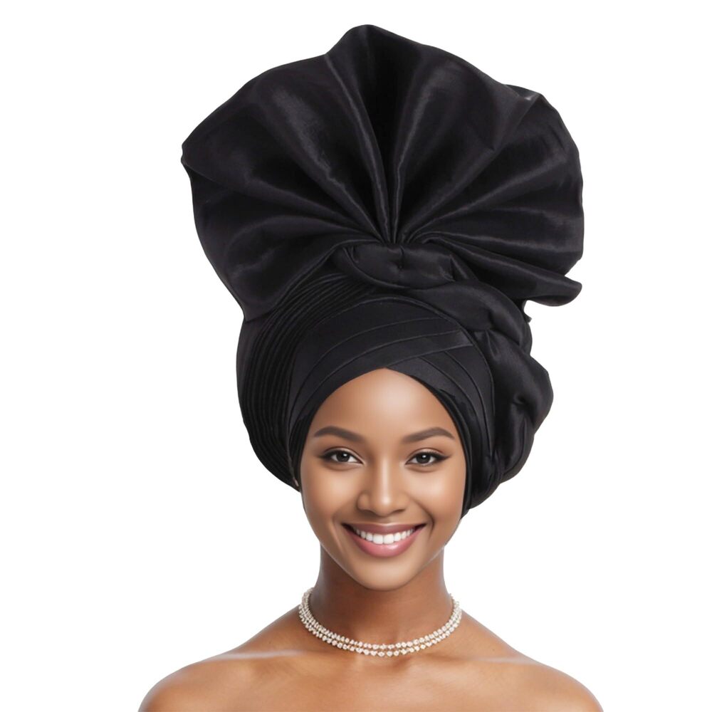 5287 African Headwrap – Automatic Gele Pre-Tied Headscarf, Ready-to-Wear